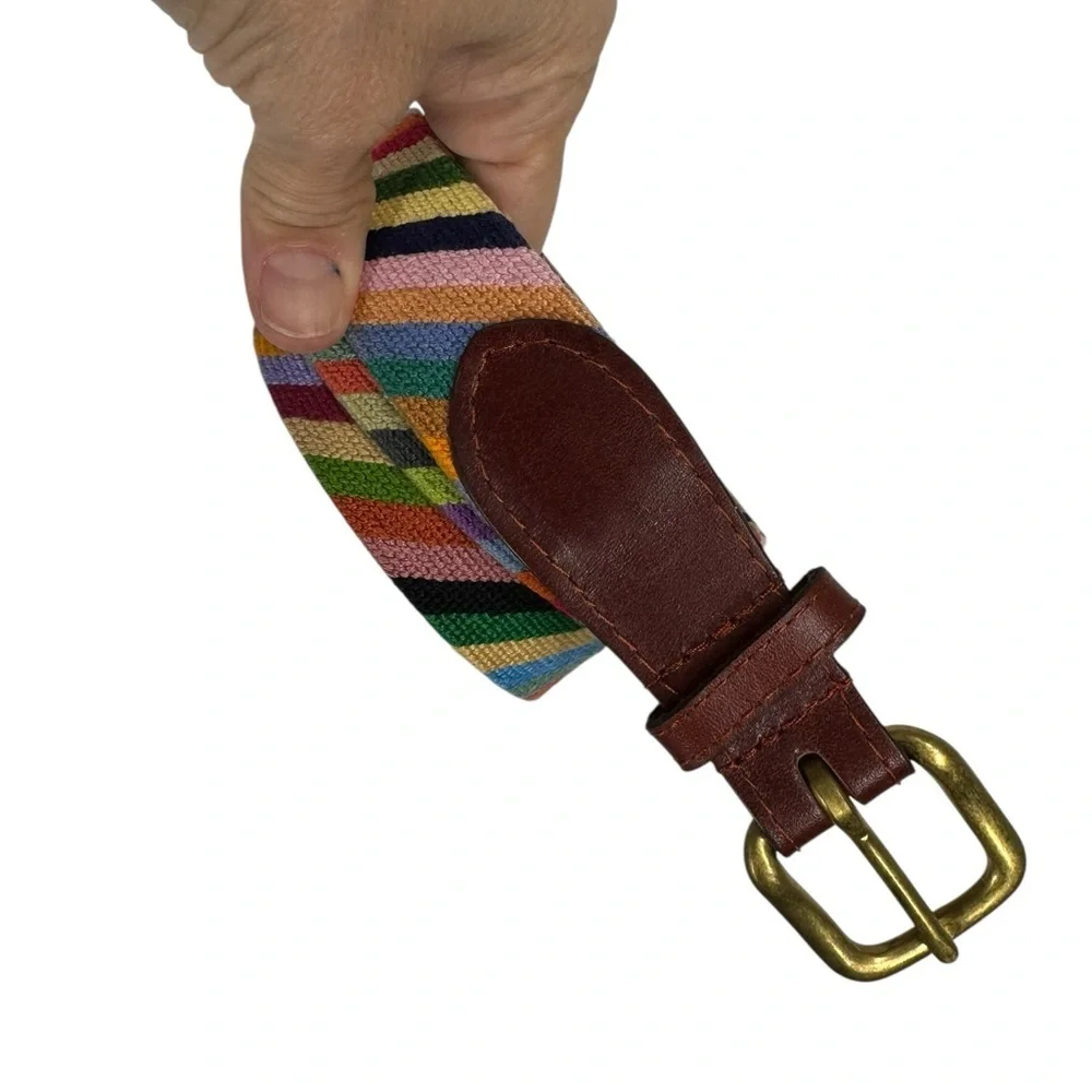 Smathers & Branson needlepoint belt Parson’s Stripe